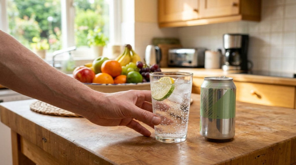 Choosing between diet soda and sparkling water